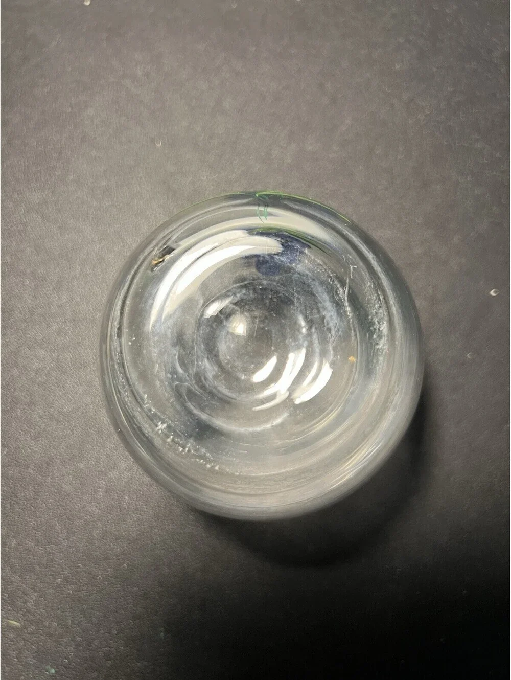 Vintage 1980s Clear Glass Blue Pansy Floral Posy Bud Vase, 2.75x4.5”